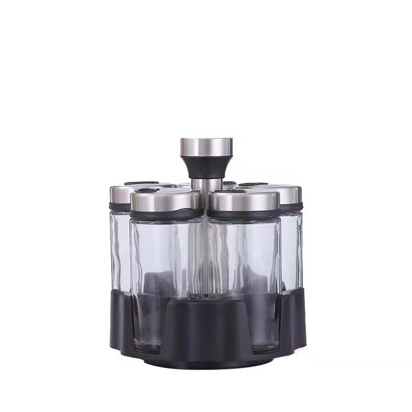 6 Pieces Household Containers in A Set with Steel Glass