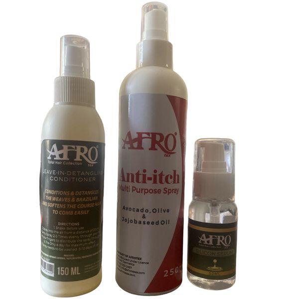 AFRO Tex Leave In Conditioner With Silicon Serum And Anti-Itch Spray