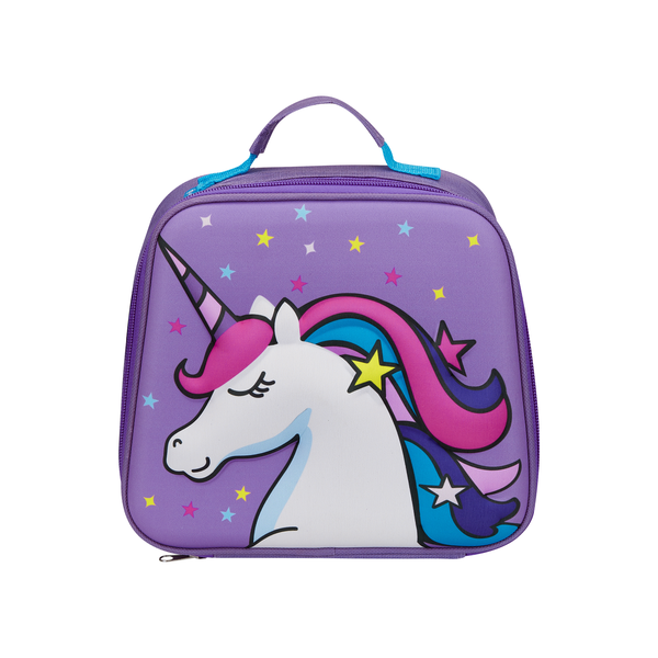 Quest Unicorn 3D EVA Kids Lunch Bag - Insulated, Durable, Purple