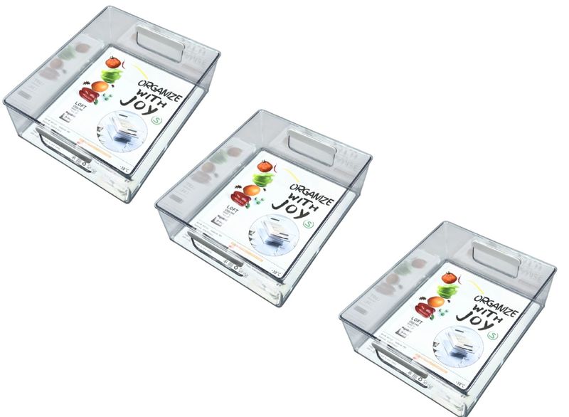 3-Piece Storage Box and Organizer with Lid Set 1.9L