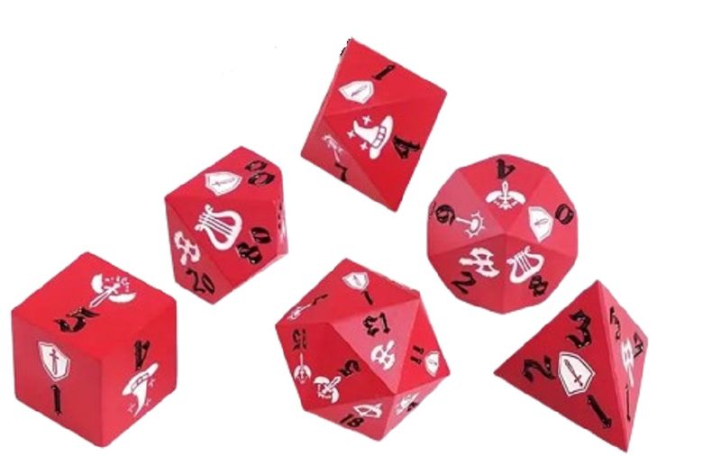 Metal DND Dice Set with 12 Class Patterns &amp; Protective Storage Box