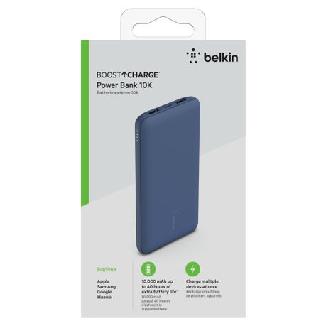 Belkin Boost Charge 3-Port Power Bank 10K + USB-A to USB-C Cable