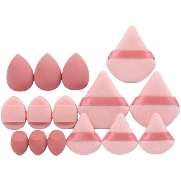 15-Piece Pretty Puff Makeup Sponge Set - Pink