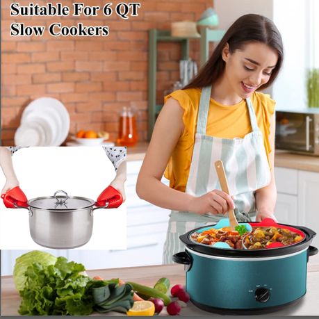 Slow Cooker Liners Divider, Large Size Crock Pot Liners Divider Insert  Reusable Silicone Cooking Liner Dishwasher Safe, Fit 6qt To 8qt For Slow  Cooker
