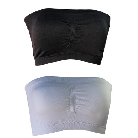 Stretch Lace Bandeau Bra with removable foam bra pads.