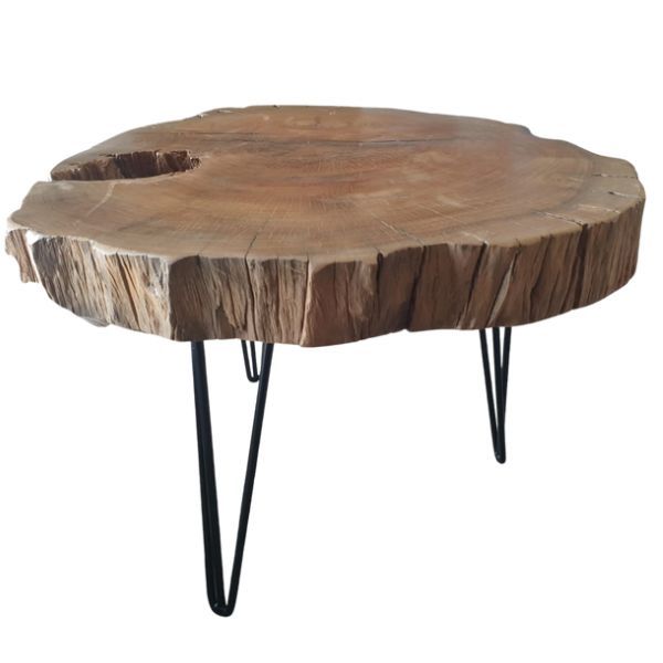Live Edge Wood , Round Coffee Table