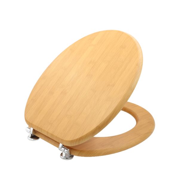 MDF Wooden Toilet Seat -Woody Yellow - Zinc Alloy Hinges, Easy Install