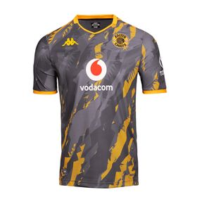 Kappa Men's Kaizer Chiefs 25/26 Away Jersey - Grey Charcoal/Yellow