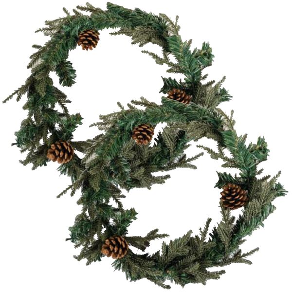 Home Decor Christmas Pine Cone Wreath Set Of 2 (40cm)