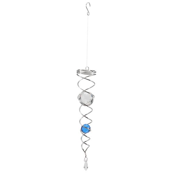 Windmill Crystal Metal Wire Crystal Ball Wind Spinner Spiral Tail