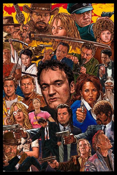 Film Pulp (Quentin Tarantino) Poster with Black Frame
