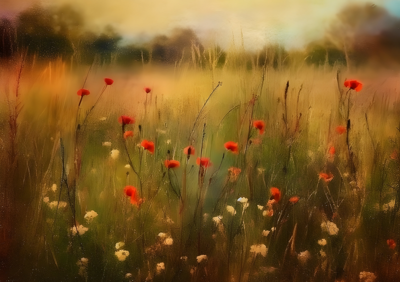 Wall Art Canvas - Beautiful Nature in brown and orange