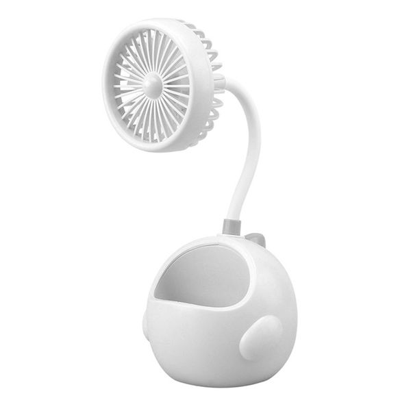 Desk Fan Cartoon Dinosaur USB Rechargeable White
