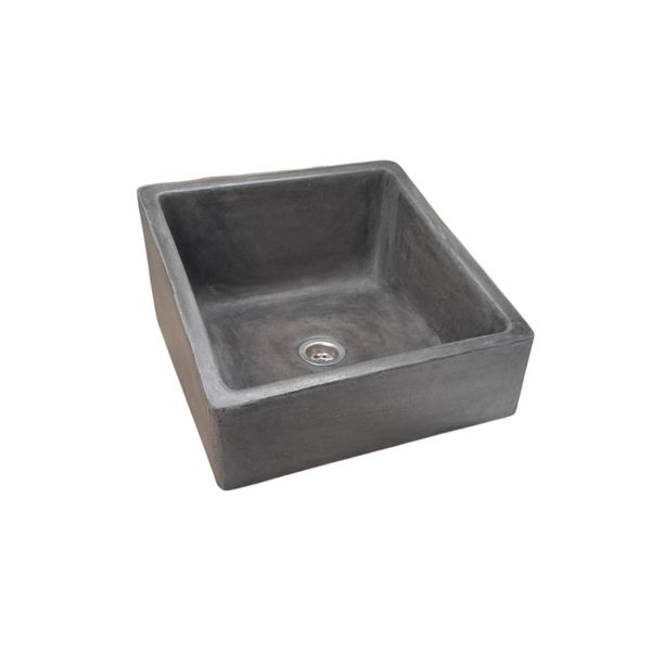 Slanting Pyramid Bespoke Charcoal Concrete Basin/Sink 36x30.5x19.5x11.5cm