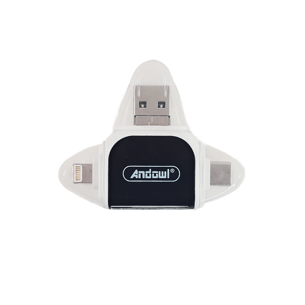 4-in-1 OTG Card Reader - USB/Type-C/Lightning/Micro-USB