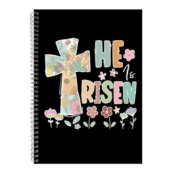 HeIsRisen A4 Notebook Spiral with Graphic Christian Easter Words Present080