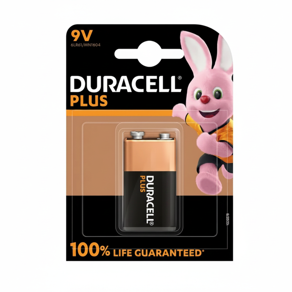 Duracell 9V Alkaline Battery Plus for Smoke Detectors and Toys