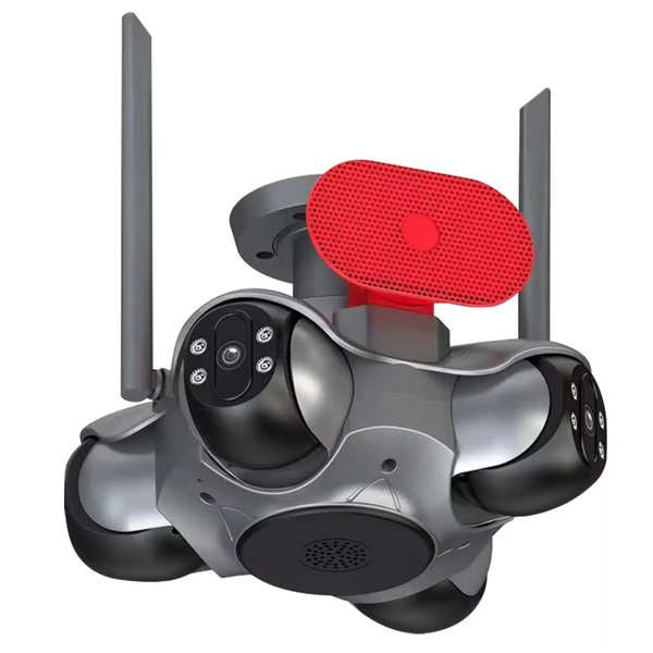 Four-lens, Four-Screen Camera For Indoor And Outdoor Security Monitoring