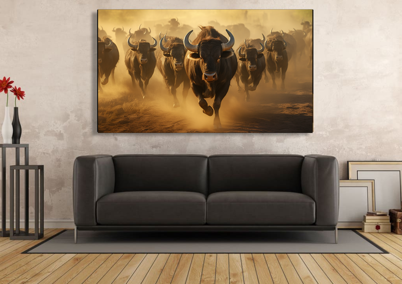 Canvas Wall Art - Buffalo Stampede Abstract - IM0248