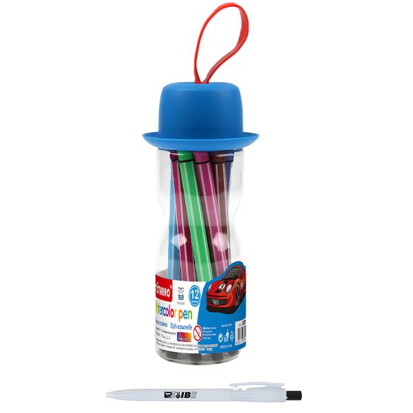 Assorted Top Hat Cap Colors 12 Colors Watercolor Pen Set With ReVibe Pen