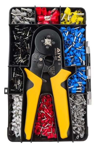 AIYI Ratchet Crimping Tool with 1200 Terminal Pieces 0.25-10mm AY001-895