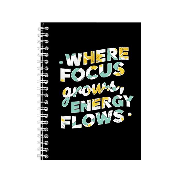 Focus A5 Notebook Spiral Lined Motivational Saying Graphic Notepad Gift 224