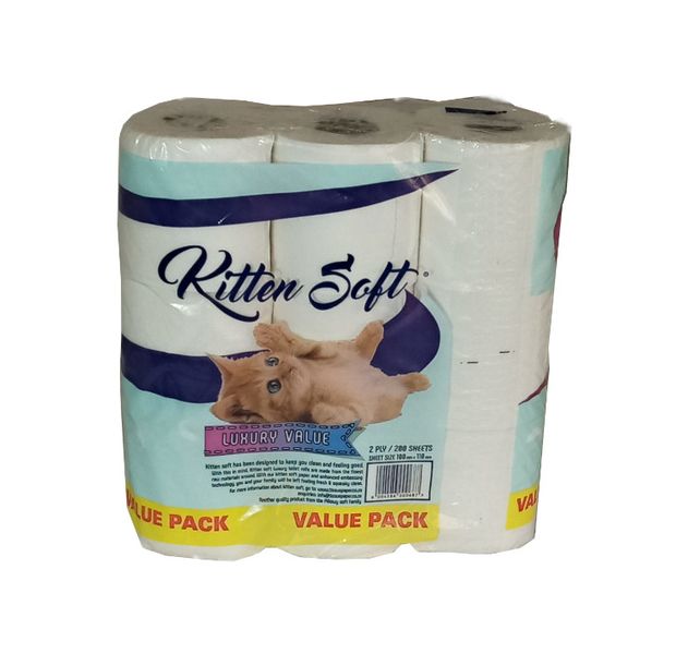 Kitten Soft 2 Ply Toilet Paper 9 Rolls x1