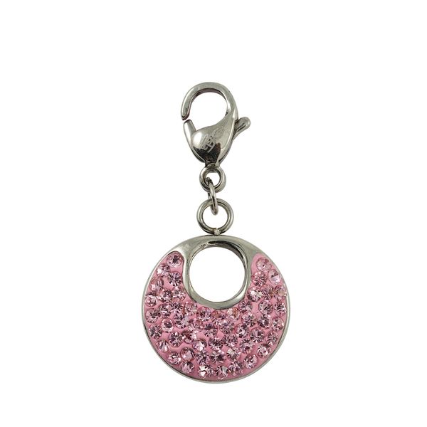 Bad Girl Glitz Oval Charm - Pink