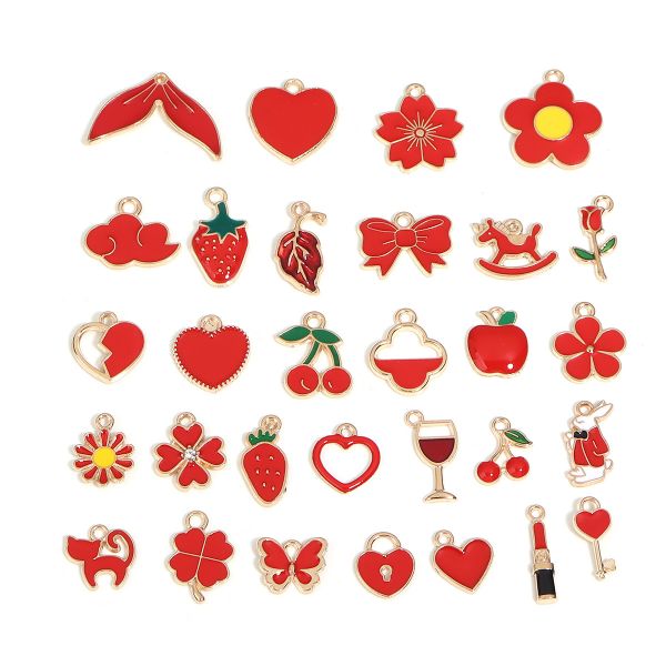 30PCS Bracelet Necklace Earring Charms Pendants DIY Jewellery Making Set