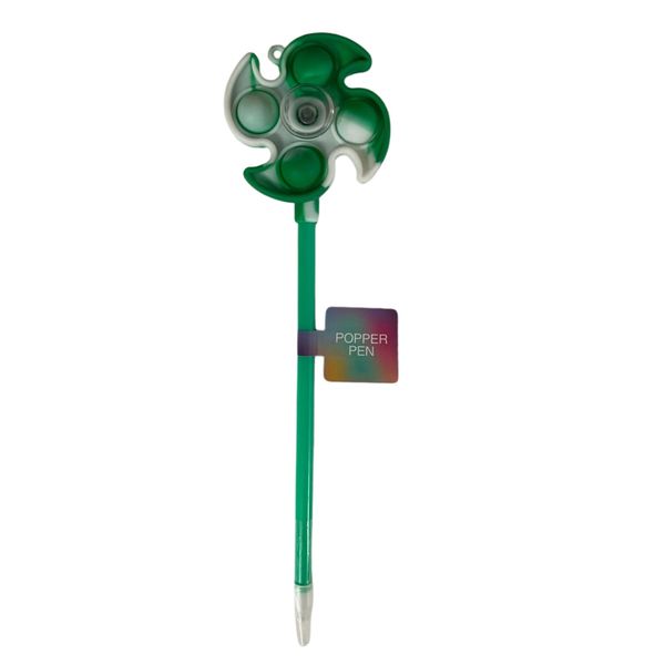 Colour Me - Novelty Push Pop Spinner Pen - Green (1 Pen)