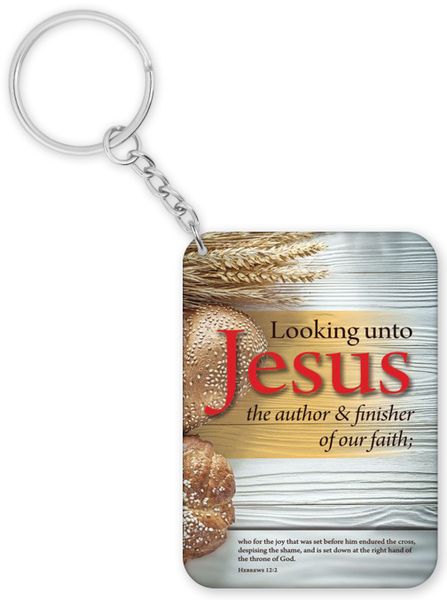 Looking Unto Jesus Birthday Christmas Christian Faith Gift Keyring