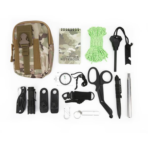 15-in-1 Outdoor Survival Emergency Kit