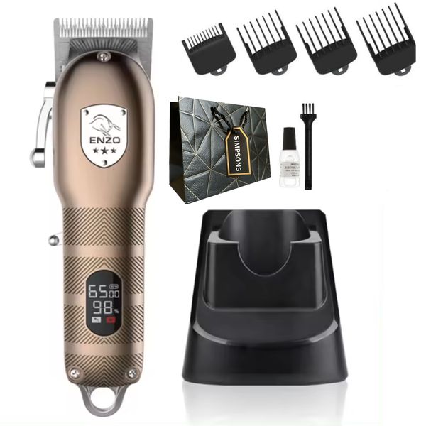 Enzo - Barber Electric Mens Clipper/ Beard Trimmer &amp; Luxury Simpsons Bag