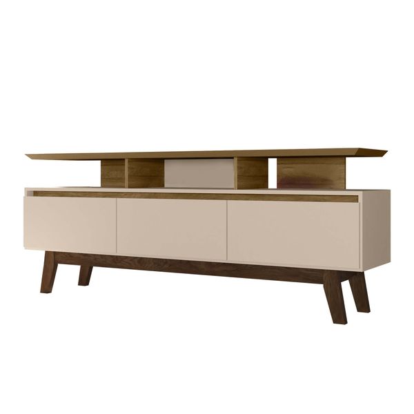 Linx Rack Rubi 1.6 Entertainment TV Stand - White &amp; Brown