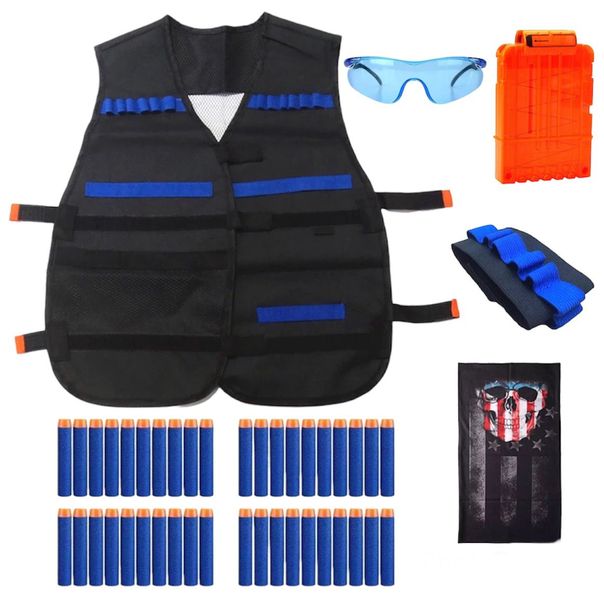 Kids Outdoor Play Tactical Vest Gift Set for Nerf Gun N-strike Elite Series