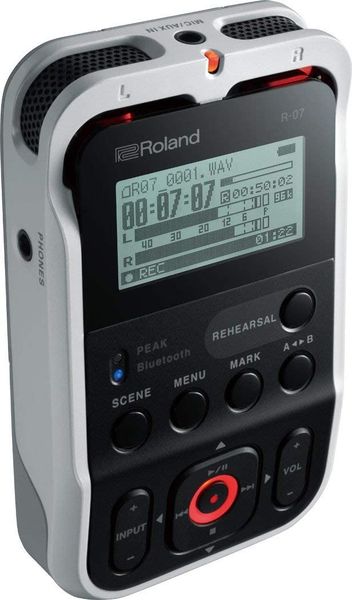 Roland R-07 High-Resolution Portable Audio Recorder - White