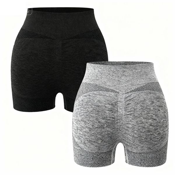 Gym Shorts for Women High Waisted Butt Lifting Yoga Pants - M 2-Piece