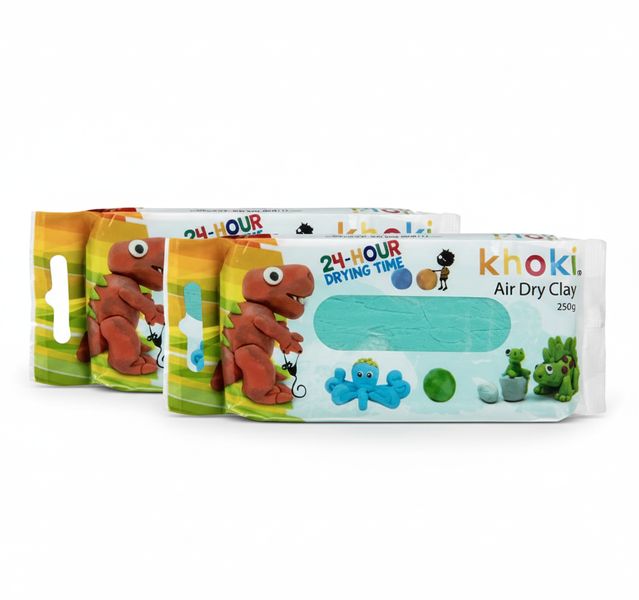 Khoki 250g Green Air Dry Clay for Easy Crafting and Modeling - 2 Pack