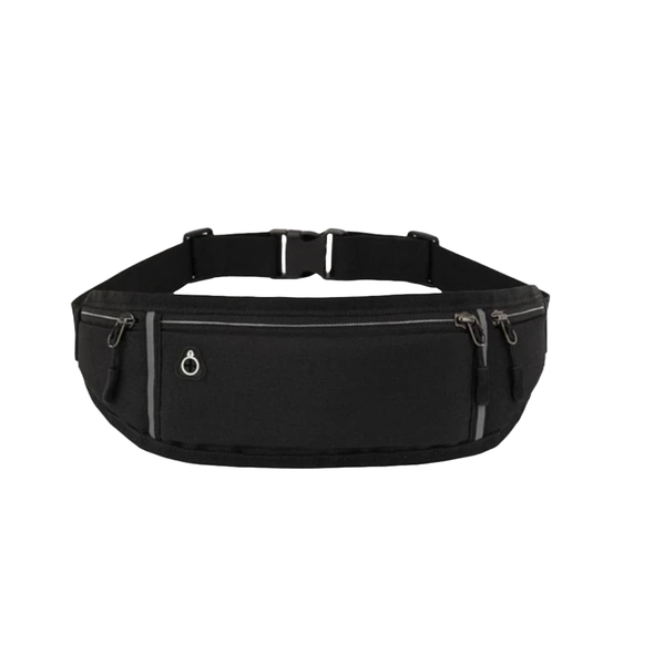Waterproof Running Reflective Belt Bag - Black