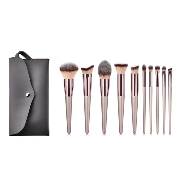 10 Piece Makeup Brush Set Professional Cosmetic Set - Pink