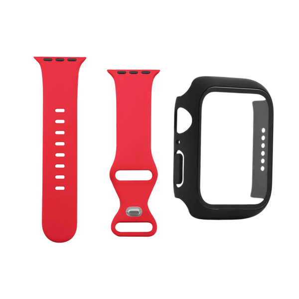Strap &amp; 40mm Black Hard Case Screen Protector Compatible with Apple Watch