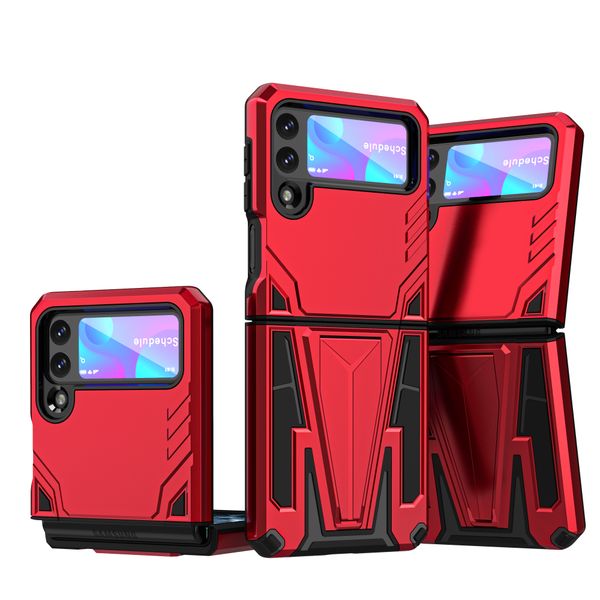 CellTime Galaxy Z Flip 3 V-Armor Shockproof Kickstand Cover - Red