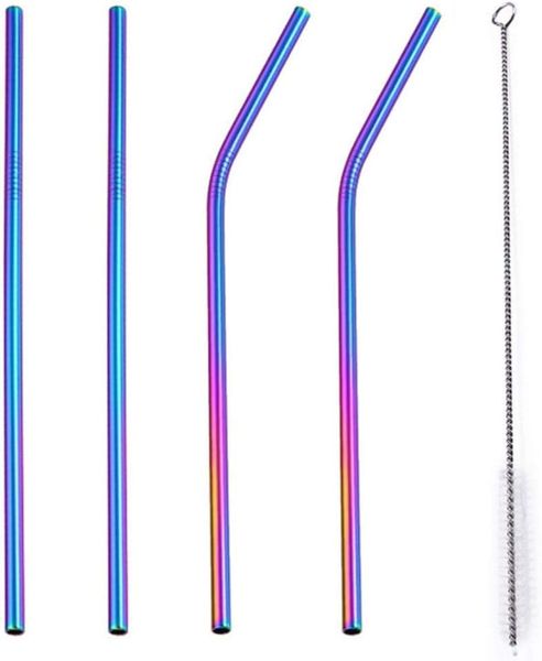 Stainless Steel Reusable Drinking Straws Rainbow