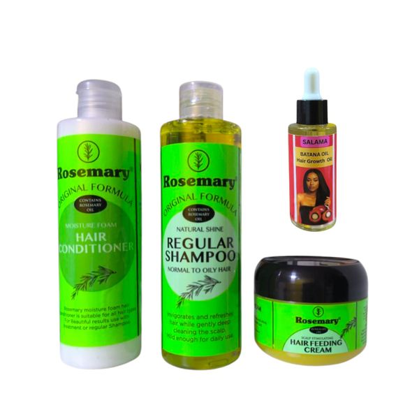 Rosemary Shampoo, Conditioner, Hair Feeding Cream &amp; Salama Batana Oil