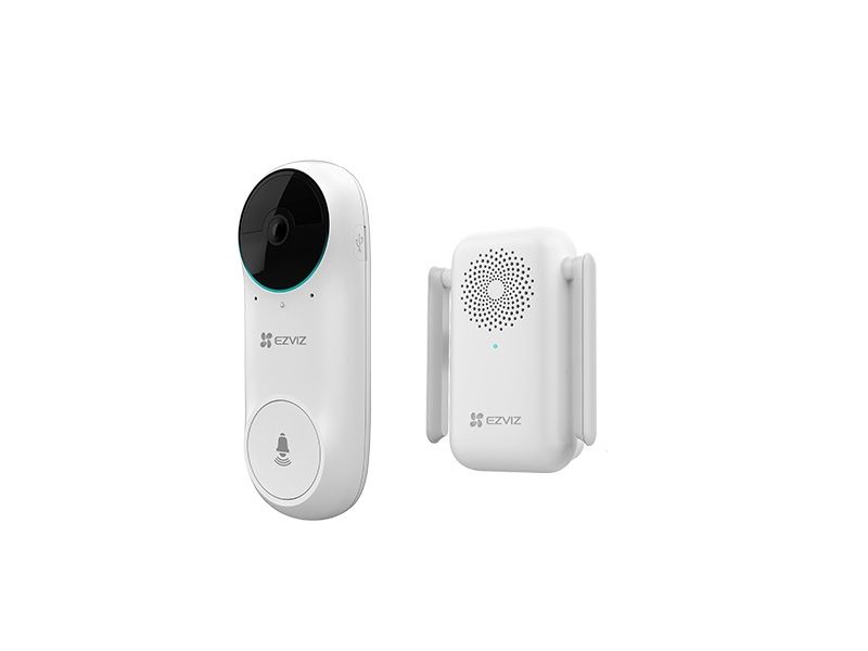 EZVIZ DB2C Wire-Free Video Doorbell Kit 2MP, Rechargeable Lithium Battery