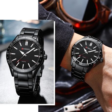 Curren black watch best sale