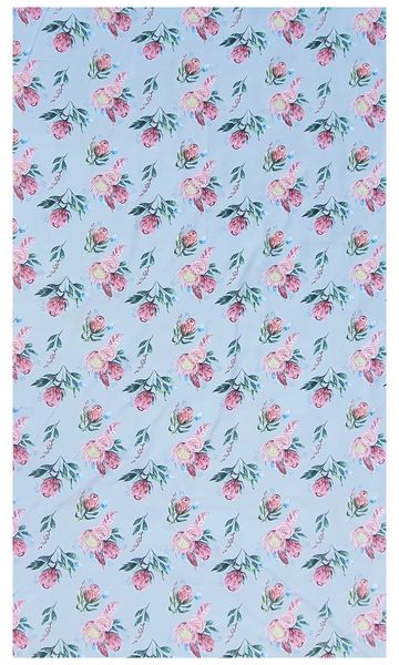 Light Grey Tablecloth with Colorful Protea - 145x245cm- 6-8 Seater