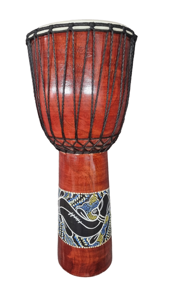 Djembe Drum Hand Painted Lizzard dots - 50cm x 22cm