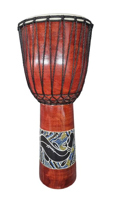 Djembe Drum Hand Painted Lizzard dots - 50cm x 22cm