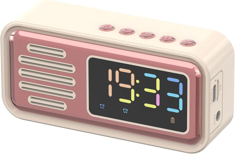Mini Bluetooth Speaker with Digital Clock - Portable Wireless Sound